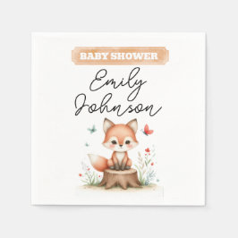 Servilleta De Papel Cute fox baby shower 