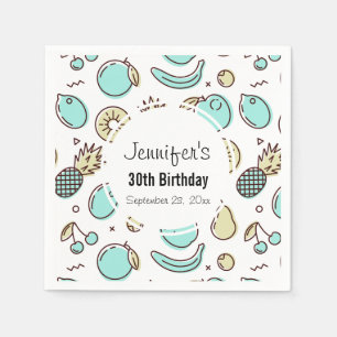 Servilleta De Papel Cute Fruit Pattern Summery Tema Cumpleaños