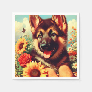 Servilleta De Papel Cute German Shepherd Pinting
