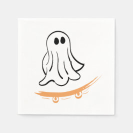Servilleta De Papel Cute ghost on skateboard