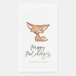 Servilleta De Papel Cute Gingerbread Fox Holiday Napkin