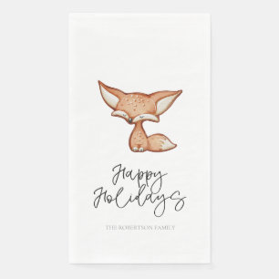 Servilleta De Papel Cute Gingerbread Fox Holiday Napkin