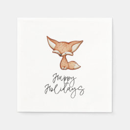 Servilleta De Papel Cute Gingerbread Fox Holiday Napkin