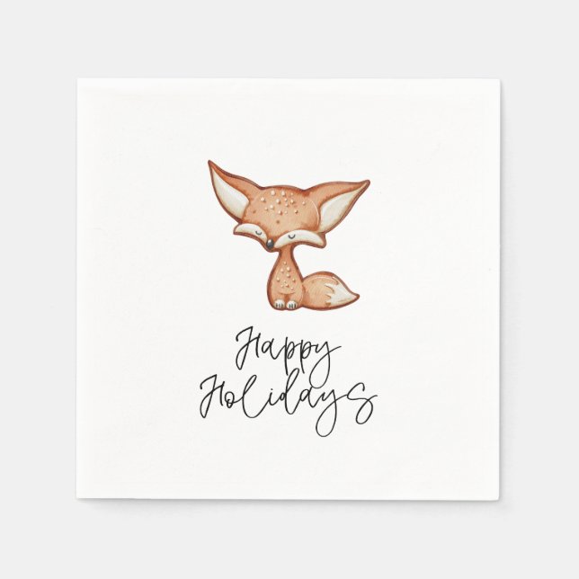 Servilleta De Papel Cute Gingerbread Fox Holiday Napkin (Anverso)