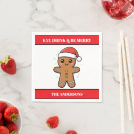 Servilleta De Papel Cute Gingerbread Man Personalizado Papel Navidad