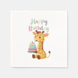 Servilleta De Papel Cute Giraffe Happy Birthday Kids Party