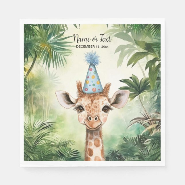 Servilleta De Papel Cute Giraffe Jungle Baby Shower Party Beautiful (Anverso)