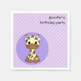 Servilleta De Papel Cute giraffe kawaii chicas personalizados nombre c
