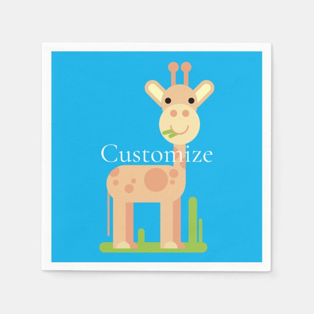Servilleta De Papel Cute Giraffe Munching Thunder_Cove (Anverso)
