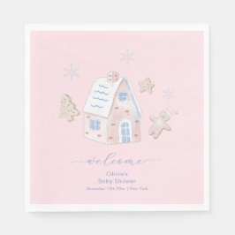 Servilleta De Papel Cute Girl Gingerbread Village Baby Shower Welcome