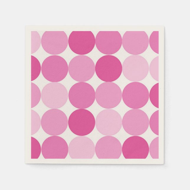 Servilleta De Papel Cute Girly Elegant Pink Polka Dots (Anverso)