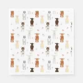 Servilleta De Papel Cute Goats Farm Animals