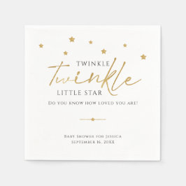 Servilleta De Papel Cute Gold Stars Twinkle Twinkle Baby Shower