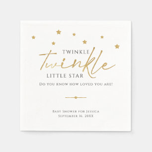 Servilleta De Papel Cute Gold Stars Twinkle Twinkle Baby Shower