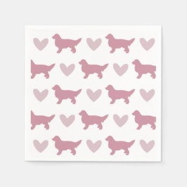 Servilleta De Papel Cute Golden Retriever Pink Dog Valentines