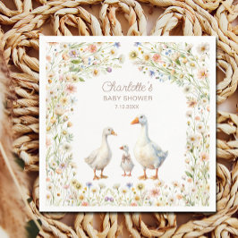 Servilleta De Papel Cute Goose Wildflower Baby Shower