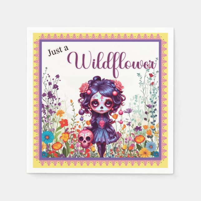 Servilleta De Papel Cute Gothic Garden Sugar Skull (Anverso)