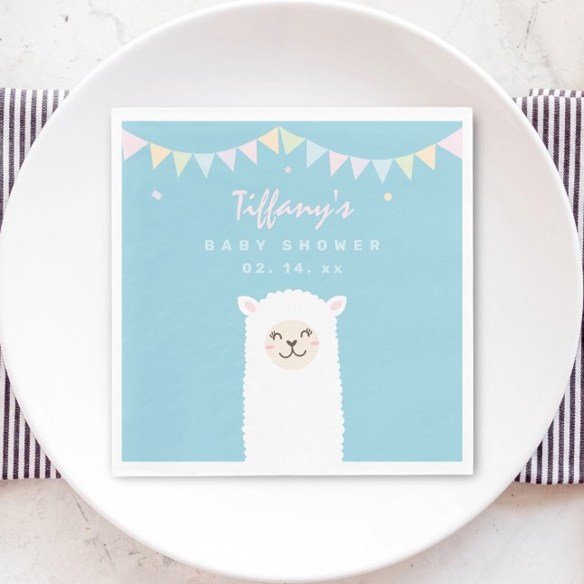 Servilleta De Papel Cute gracioso llama bebé Mama Fiesta Baby Shower (Subido por el creador)