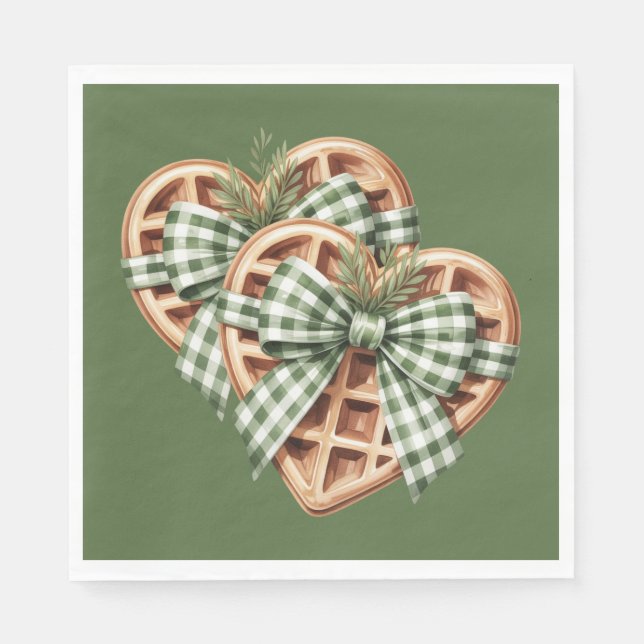 SERVILLETA DE PAPEL CUTE GREEN HOLIDAY CHRISTMAS PLAID THEME (Anverso)