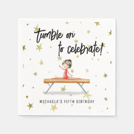 Servilleta De Papel Cute Gymnastics Balance Beam Chica Cumpleaños