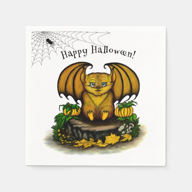 Servilleta De Papel Cute Halloween Bat (Anverso)