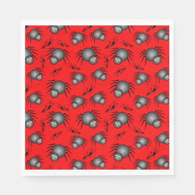 Servilleta De Papel Cute Halloween Spiders Napkins (Anverso)