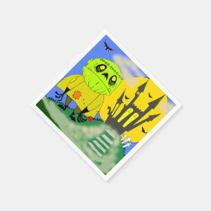 Servilleta De Papel Cute Halloween Zombie y Castillo
