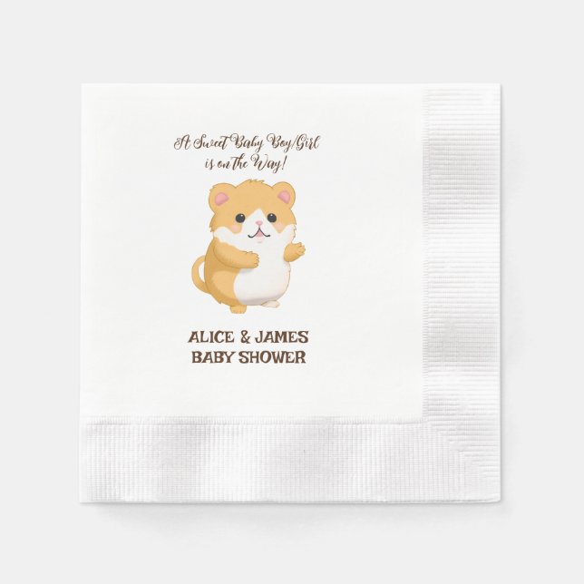 Servilleta De Papel Cute Hamster Baby Shower (Anverso)