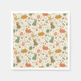 Servilleta De Papel Cute Hand Drawn Spring Bunnies Napkins