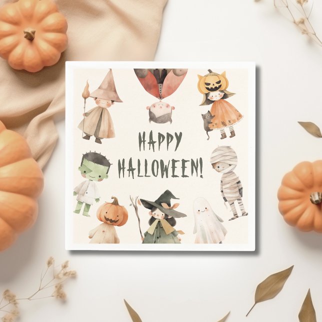 Servilleta De Papel Cute Happy Halloween Niños Fiesta Papel Napkin (Subido por el creador)