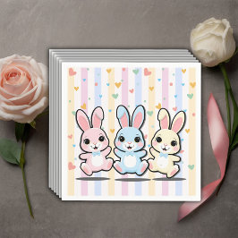 Servilleta De Papel Cute Heart Bunny Hoppers Baby Shower