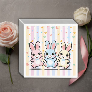 Servilleta De Papel Cute Heart Bunny Hoppers Baby Shower
