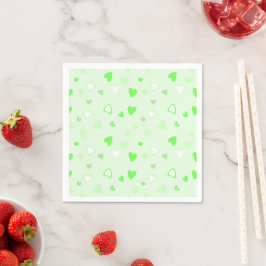 Servilleta De Papel Cute Hearts Green
