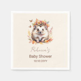 Servilleta De Papel Cute Hedgehog Fall Woodland Baby Shower