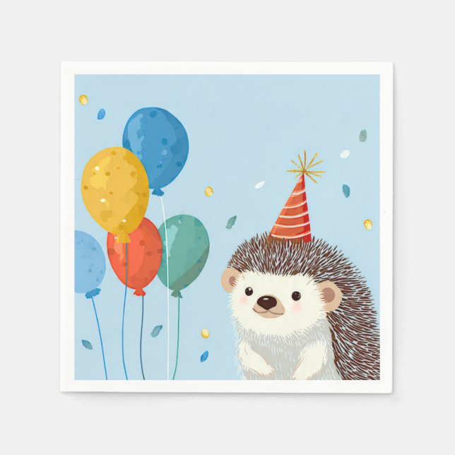 Servilleta De Papel Cute Hedgehog Party Paper  (Anverso)