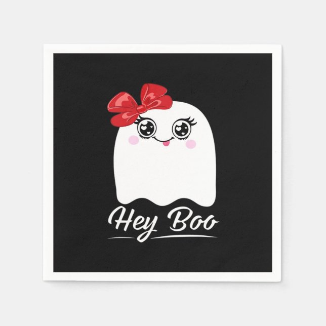 Servilleta De Papel Cute Hey Boo Halloween (Anverso)