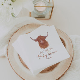 Servilleta De Papel Cute Highland Cow Baby Shower