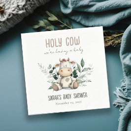 Servilleta De Papel Cute Holy Cow Foliage Pastel Neutral Baby Shower