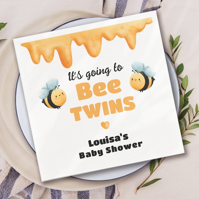 Servilleta De Papel Cute Honey Bee Twin Baby Shower (Subido por el creador)