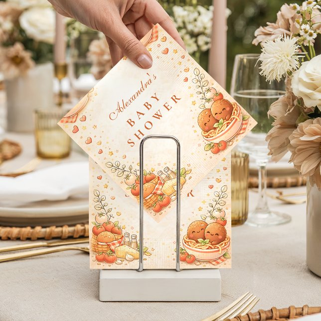 Servilleta De Papel Cute Illustrated Little Meatball Baby Shower (Subido por el creador)