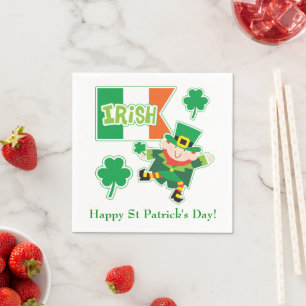 Servilleta De Papel Cute Irish Leprechaun