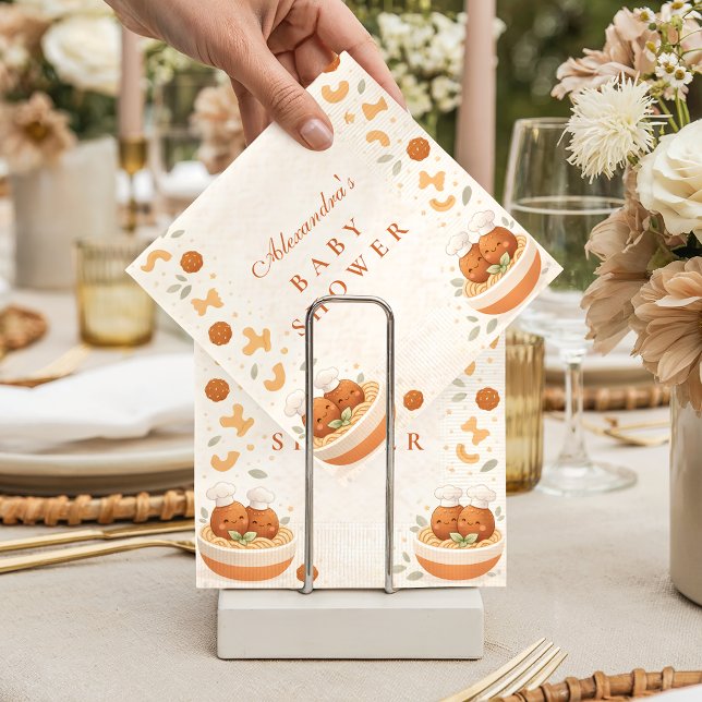 Servilleta De Papel Cute Italian Little Meatball Baby Shower (Subido por el creador)