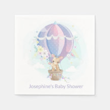 Cute jirafas en globo aerostático Baby Shower