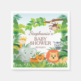 Servilleta De Papel Cute Jungle Safari Animals Baby Shower Napkins