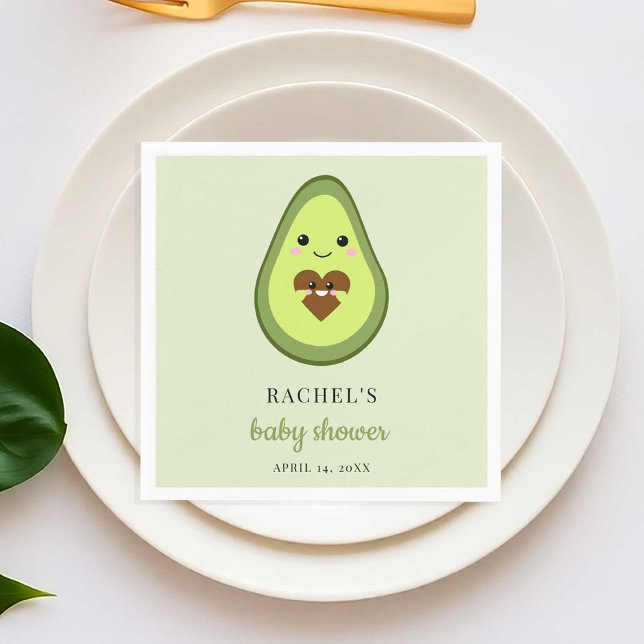 Servilleta De Papel Cute Kawaii Aguacate Pregnant Baby Shower Fiesta (Subido por el creador)
