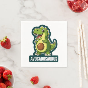 Servilleta De Papel Cute Kawaii Avocadosaurus Dinosaur Chiste Divertid