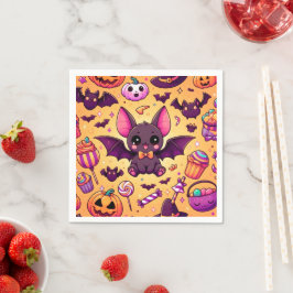 Servilleta De Papel Cute kawaii bat candy halloween