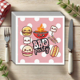 Servilleta De Papel Cute Kawaii BBQ Fiesta Baby Shower