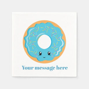 Servilleta De Papel Cute Kawaii blue donut agrega servilletas de mensa