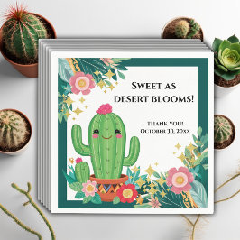 Servilleta De Papel Cute Kawaii Desert Bloom Floral Cactus Baby Shower